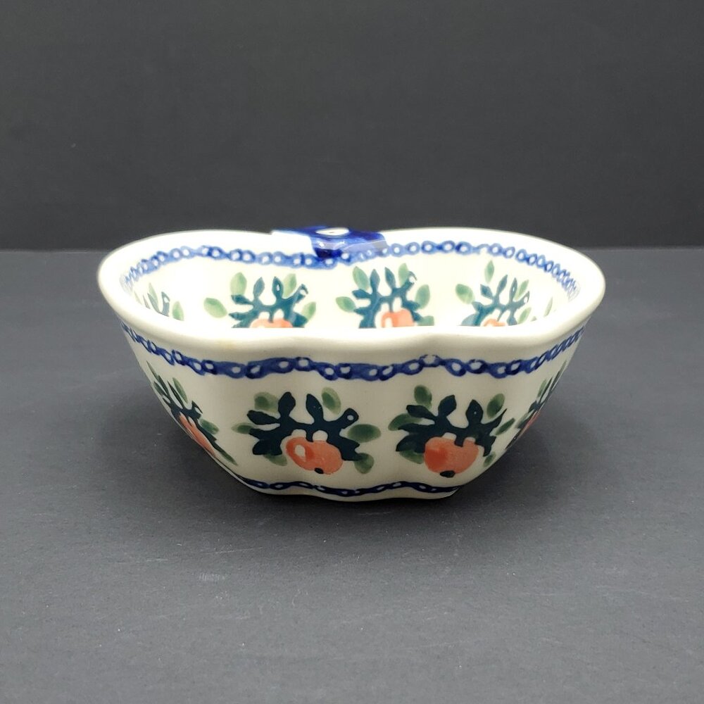 Polish Pottery Manufaktura Apple Dot Bowl Apple Shaped Trinket Dish